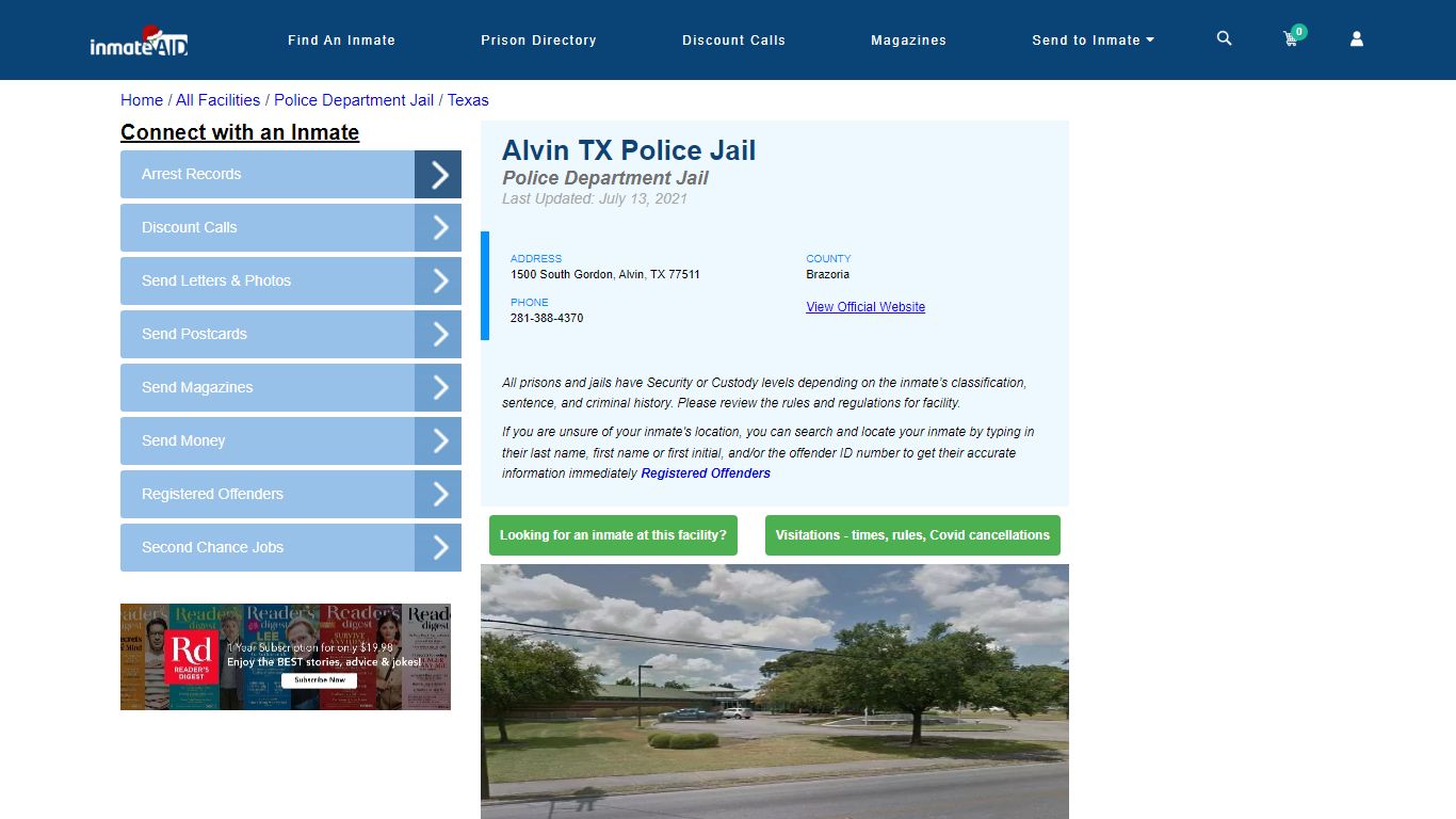 Alvin TX Police Jail & Inmate Search - Alvin, TX